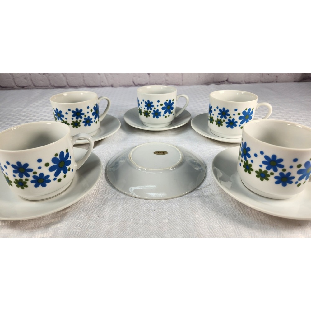 Set of 7 Flower Power Daisey Dots Takahashi San Francisco Demitasse Espresso Cup